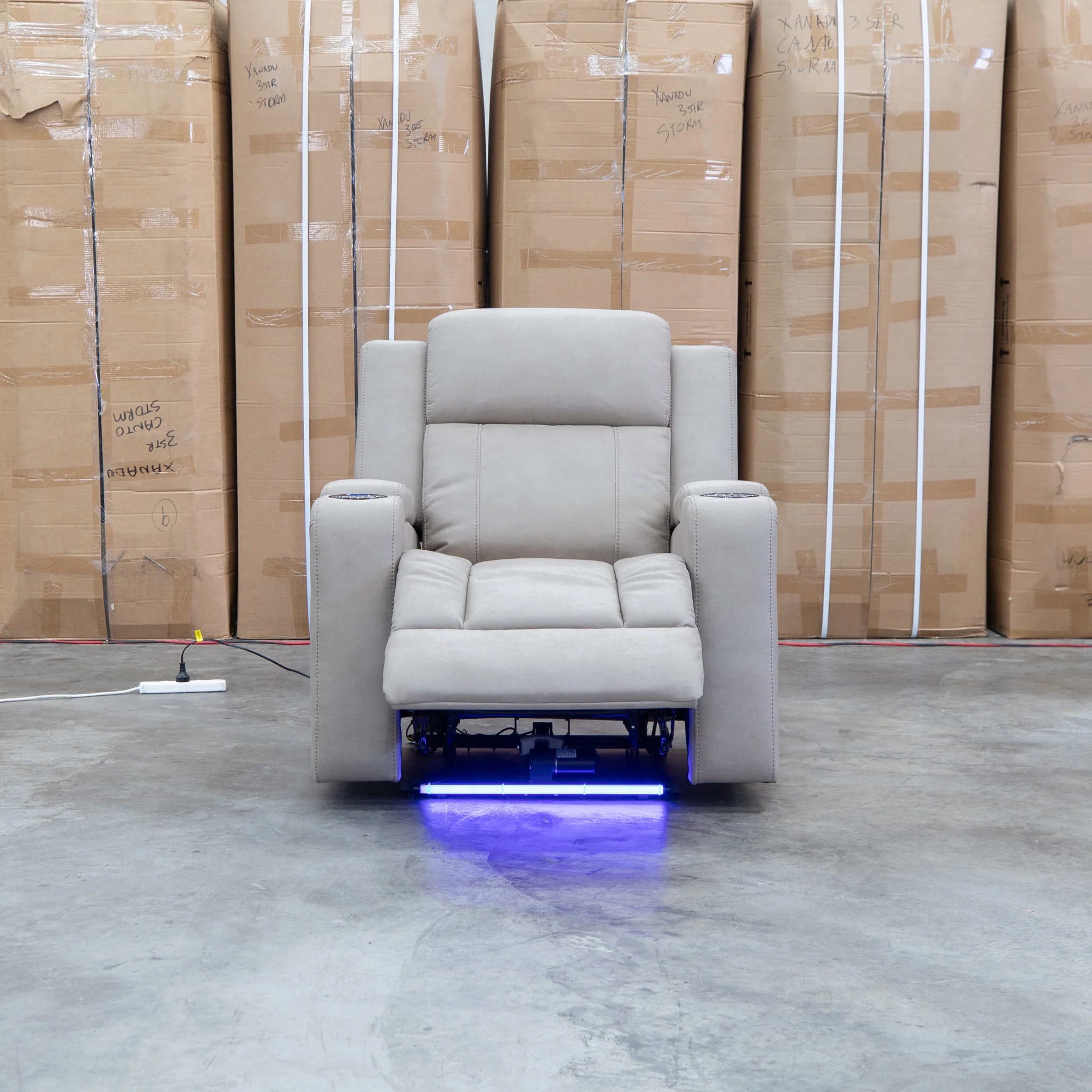 Portside Dual-Electric Single Recliner - Almond - Image 7