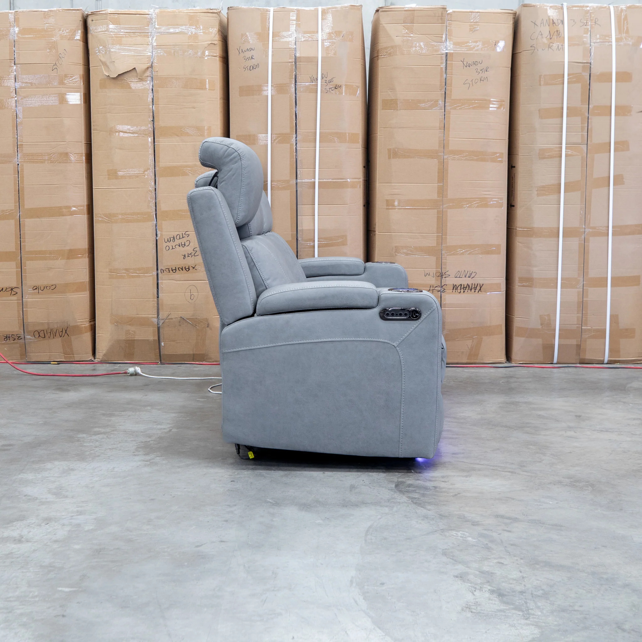 Portside Three Seat Dual-Electric Recliner Lounge - Shadow - Image 20