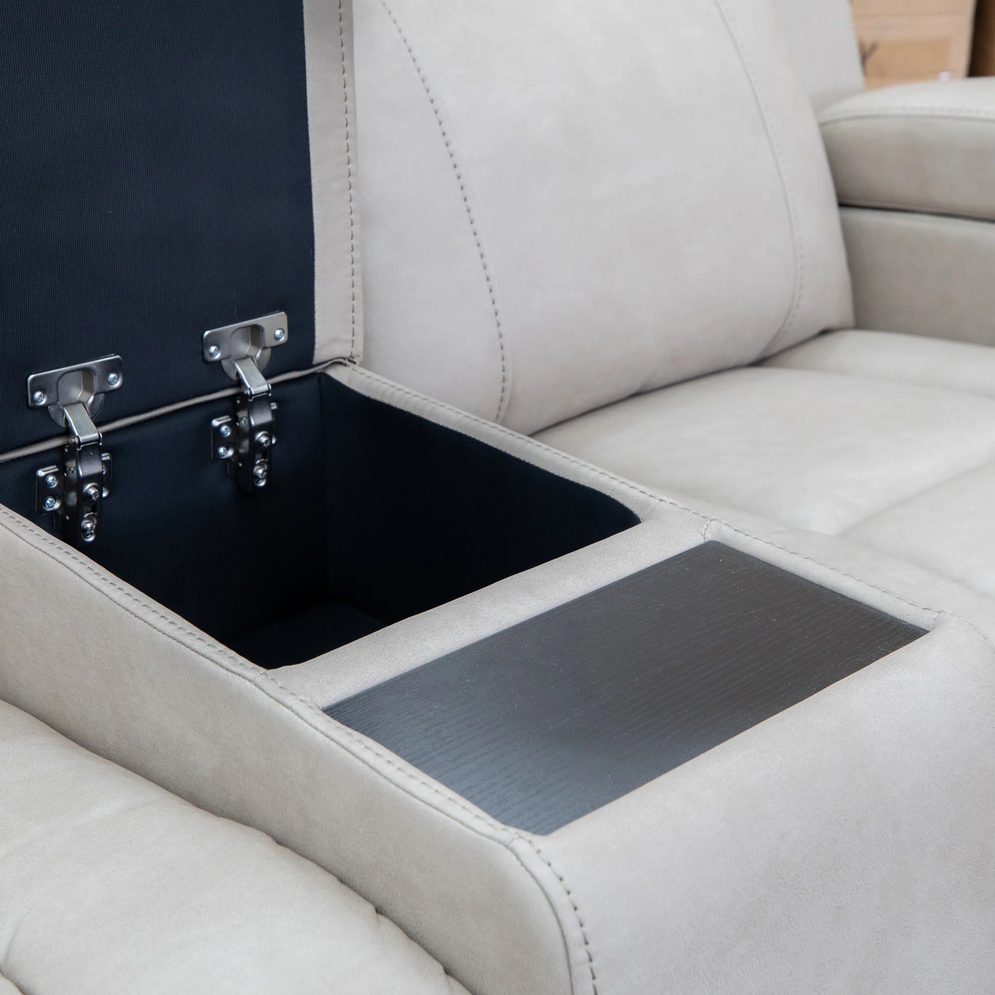 Portside Two Seat Dual-Electric Recliner Lounge - Almond - Image 23