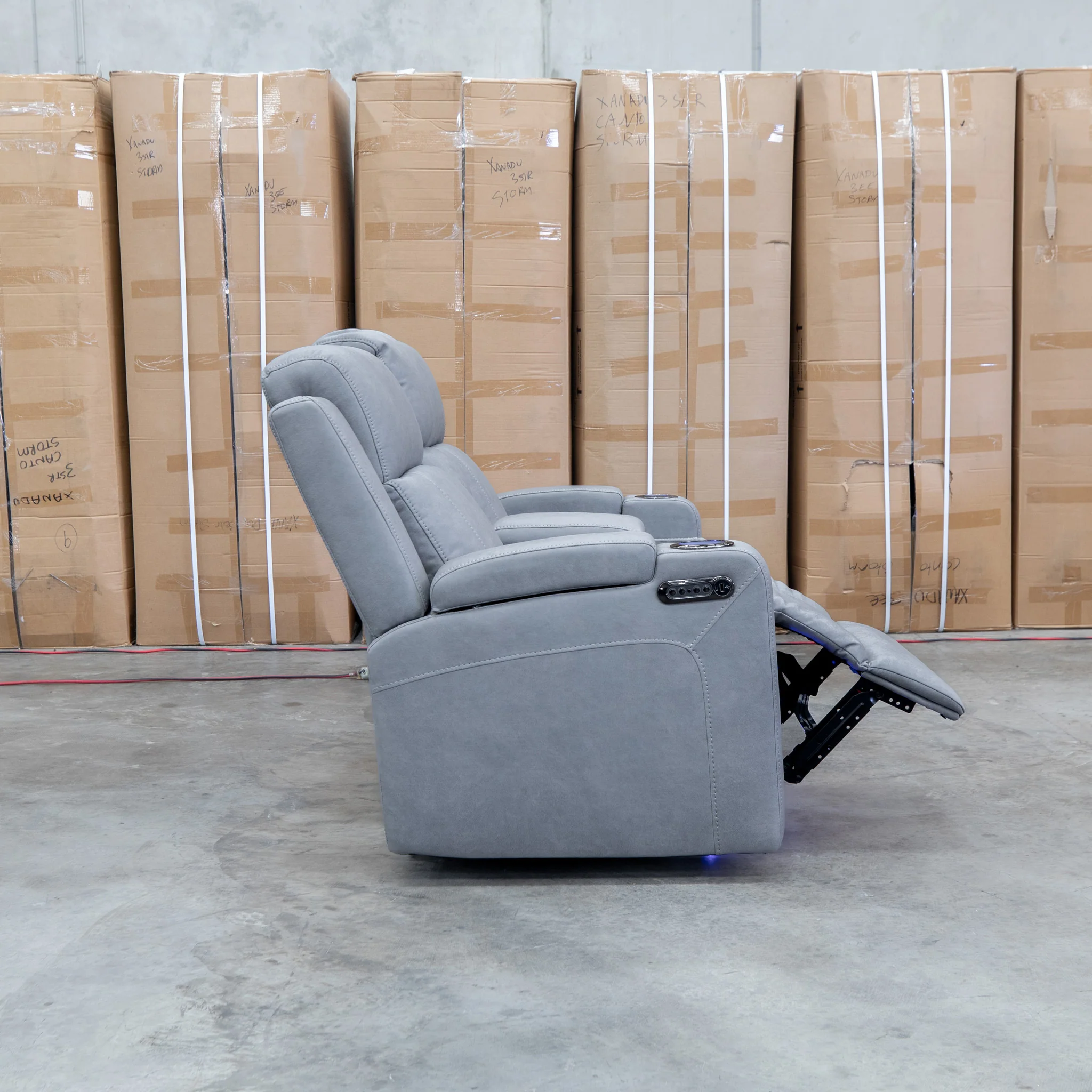 Portside Two Seat Dual-Electric Recliner Lounge - Shadow - Image 17