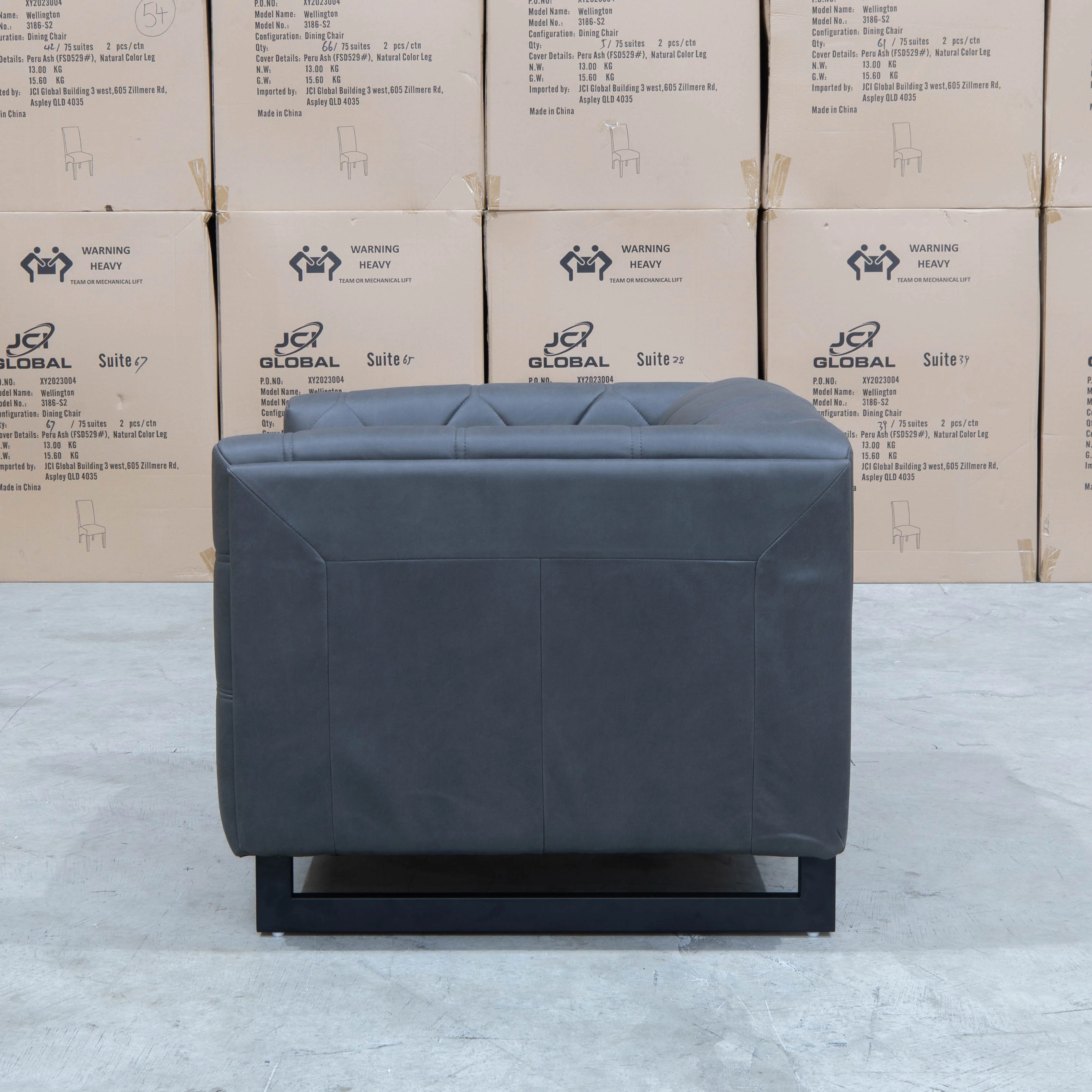 Santosa Fabric Armchair - Charcoal - Image 3