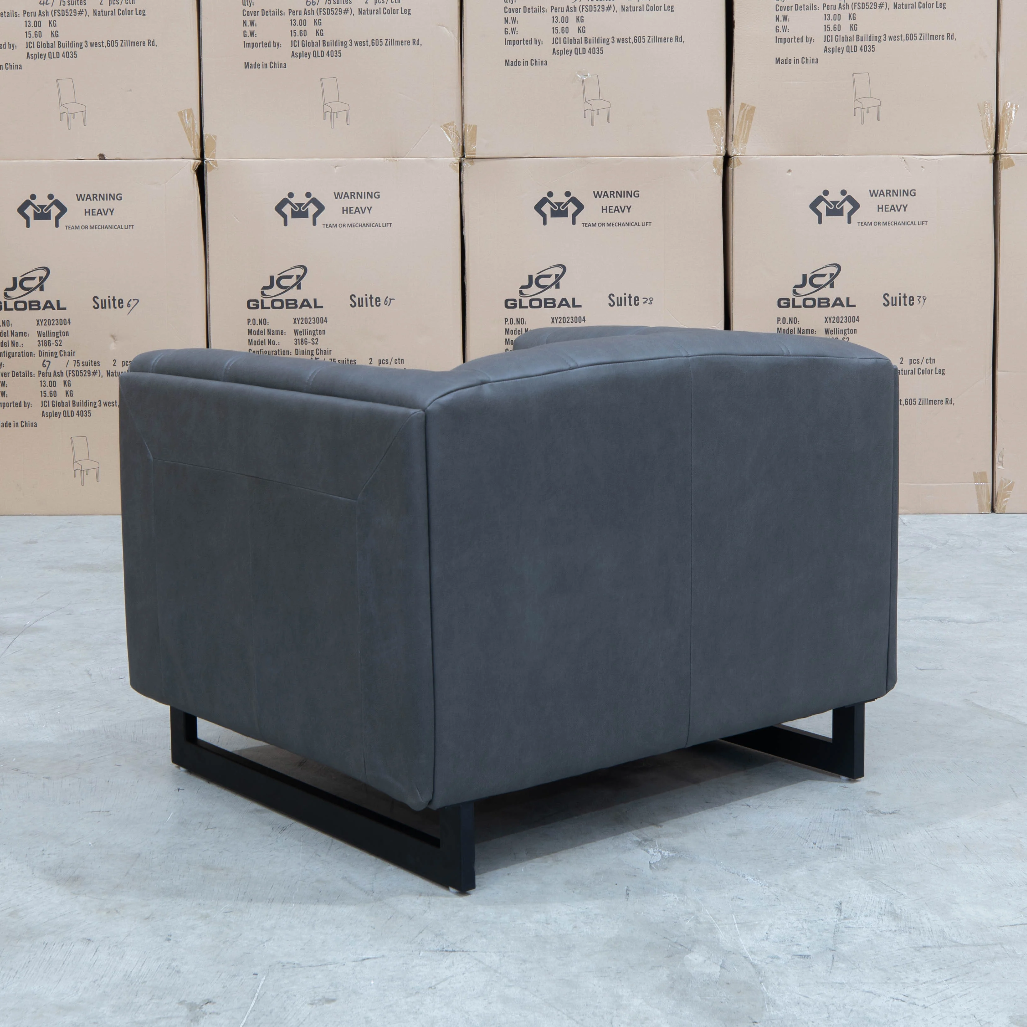 Santosa Fabric Armchair - Charcoal - Image 4