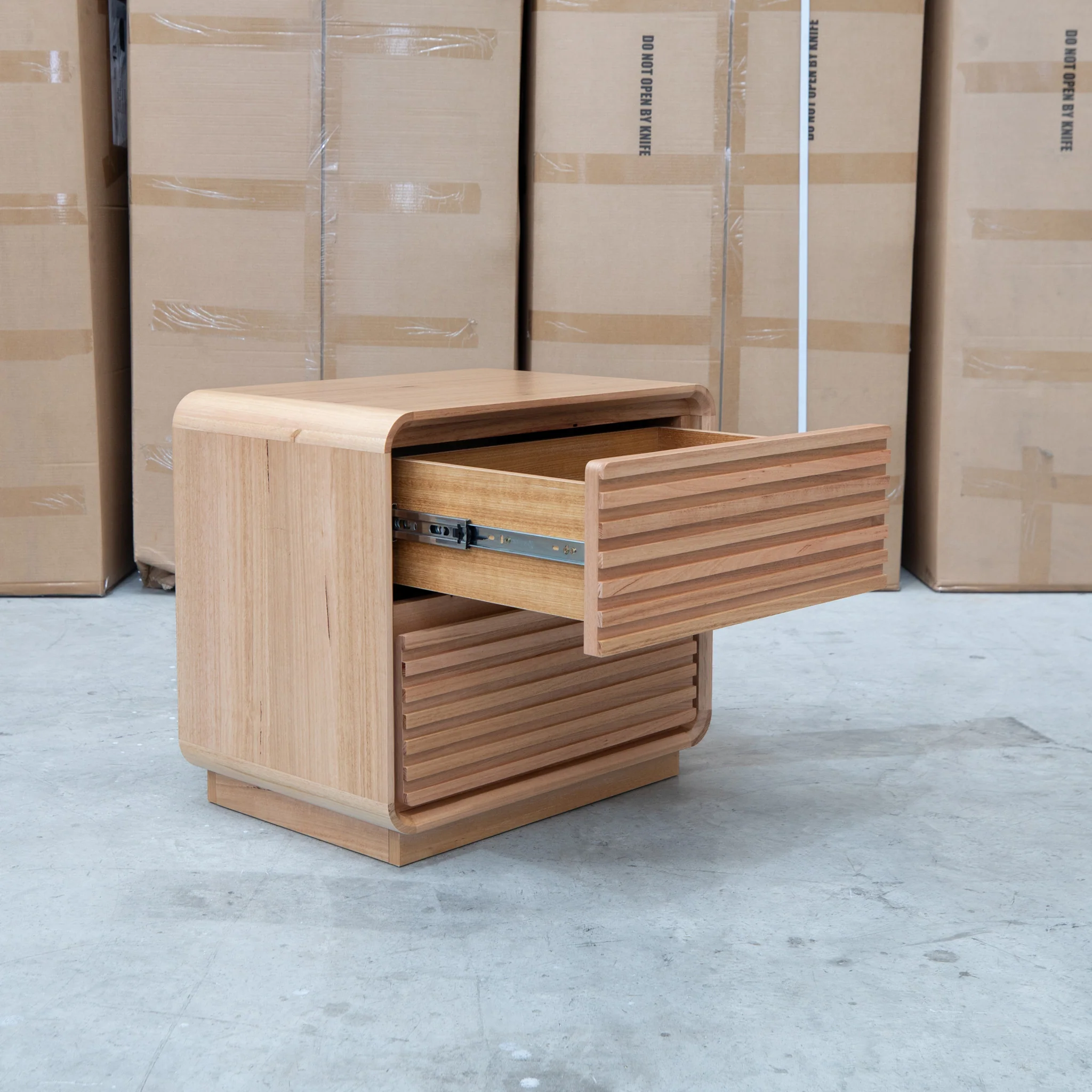 Southport Two Drawer Australian Messmate Hardwood Bedside - Image 5