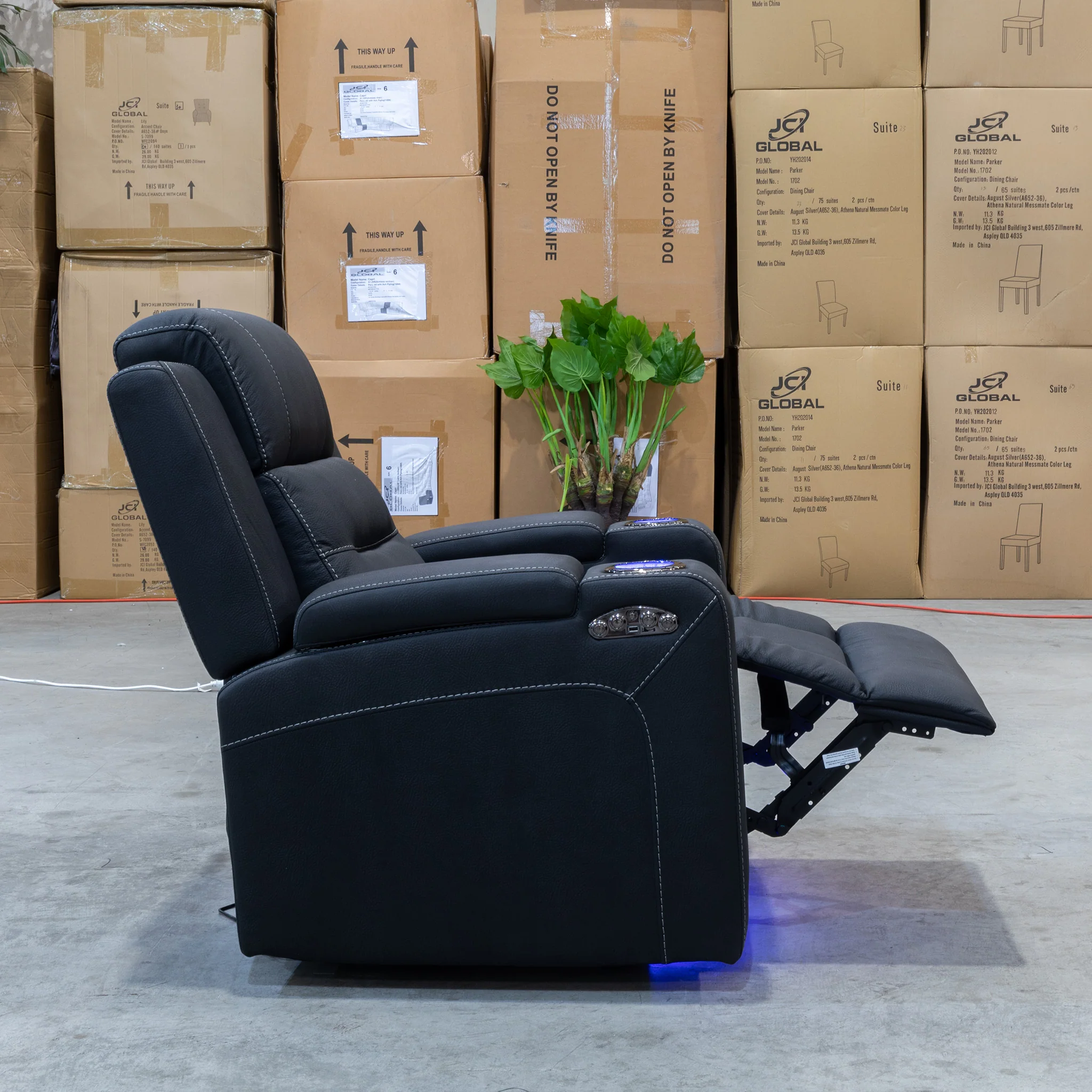 Toronto Dual-Electric Recliner - Jet - Image 16
