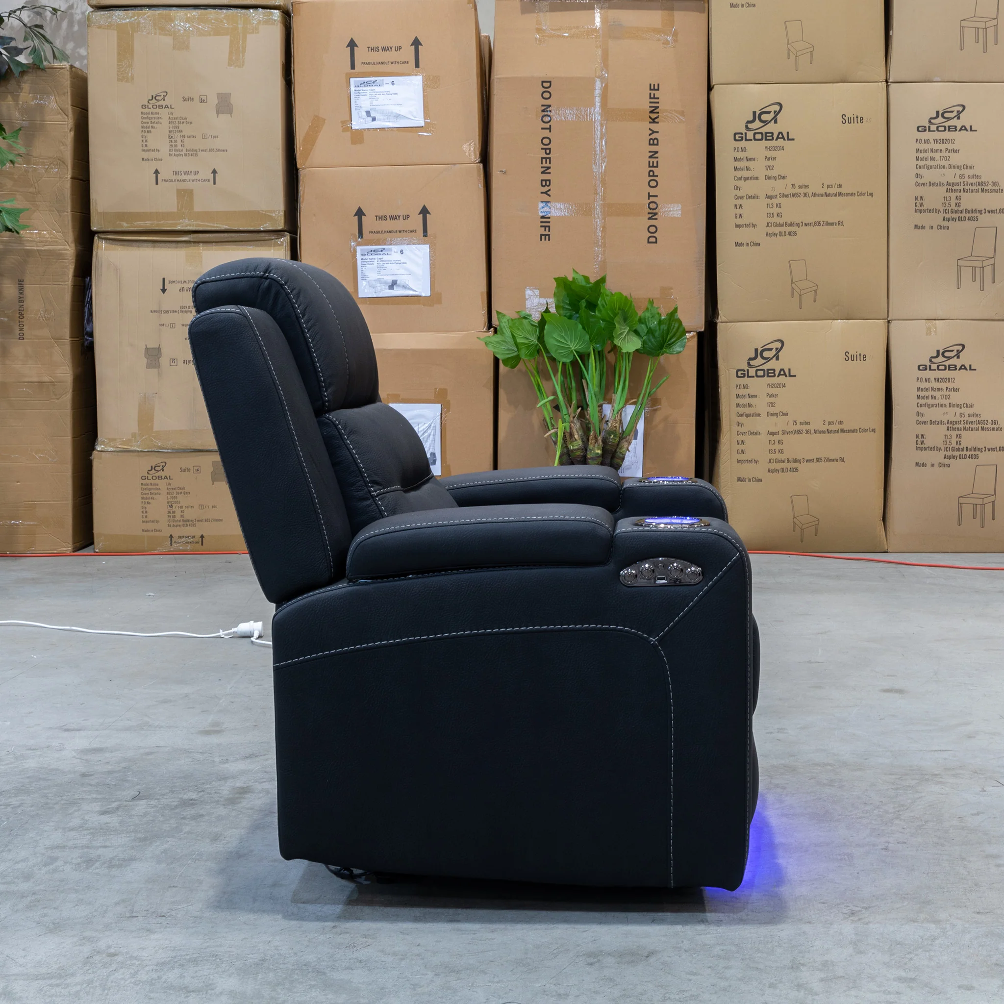 Toronto Dual-Electric Recliner - Jet - Image 17