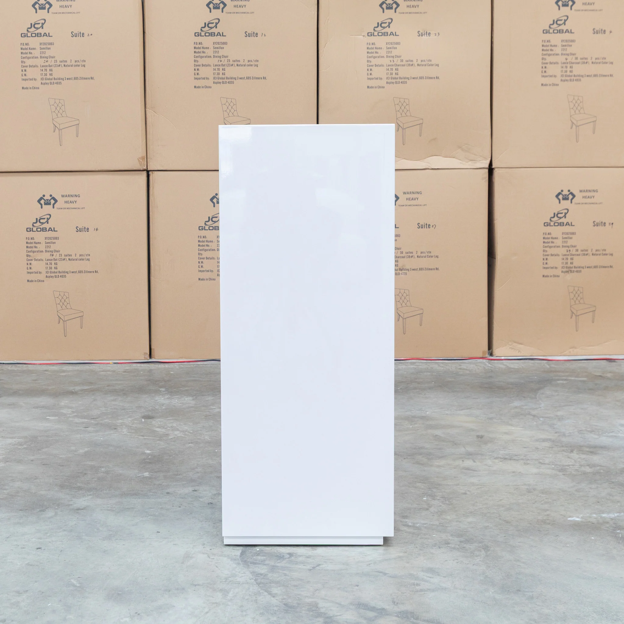 Trieste Four Drawer White Gloss Tallboy - Image 6