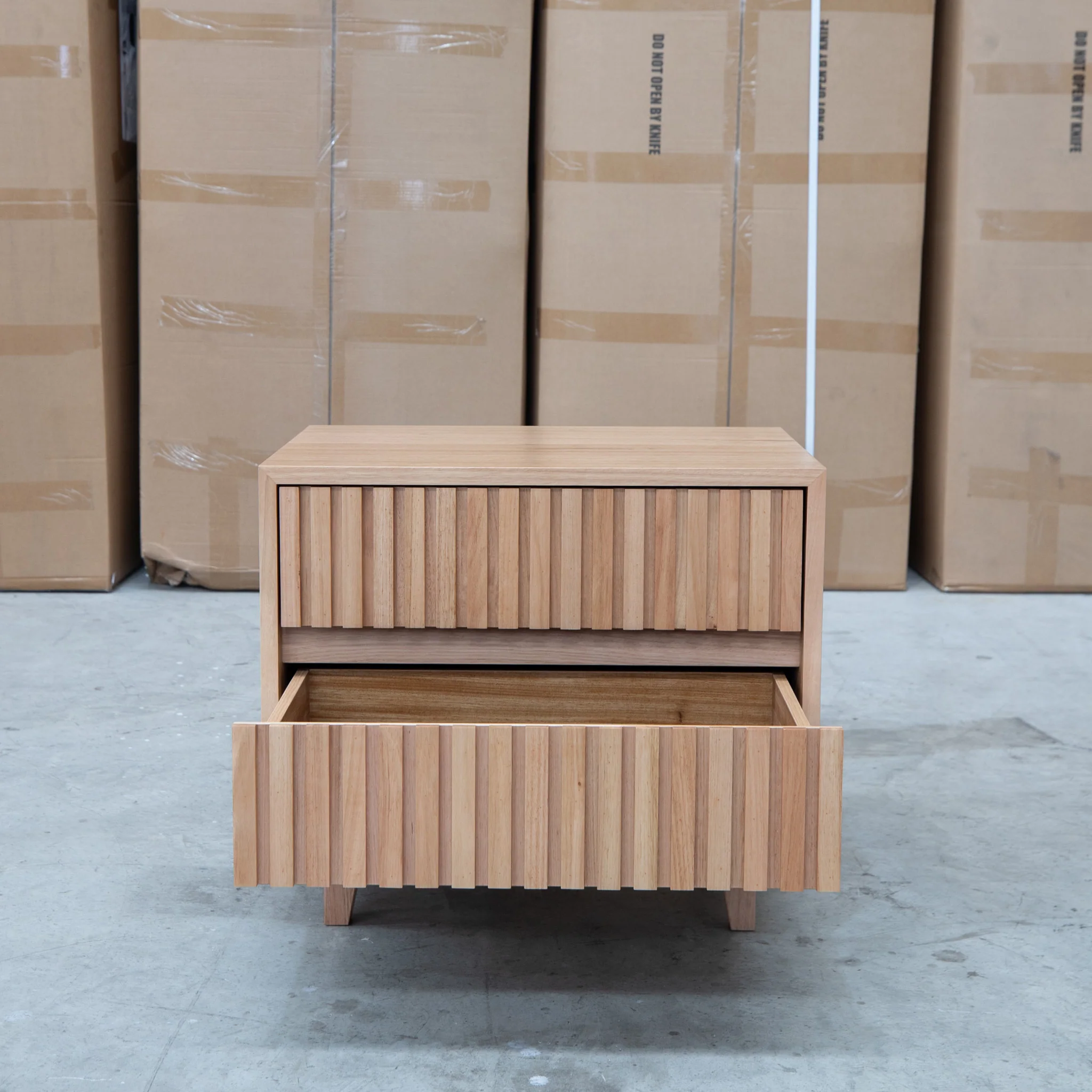 Urban Two Drawer Australian Messmate Hardwood Bedside - Image 3