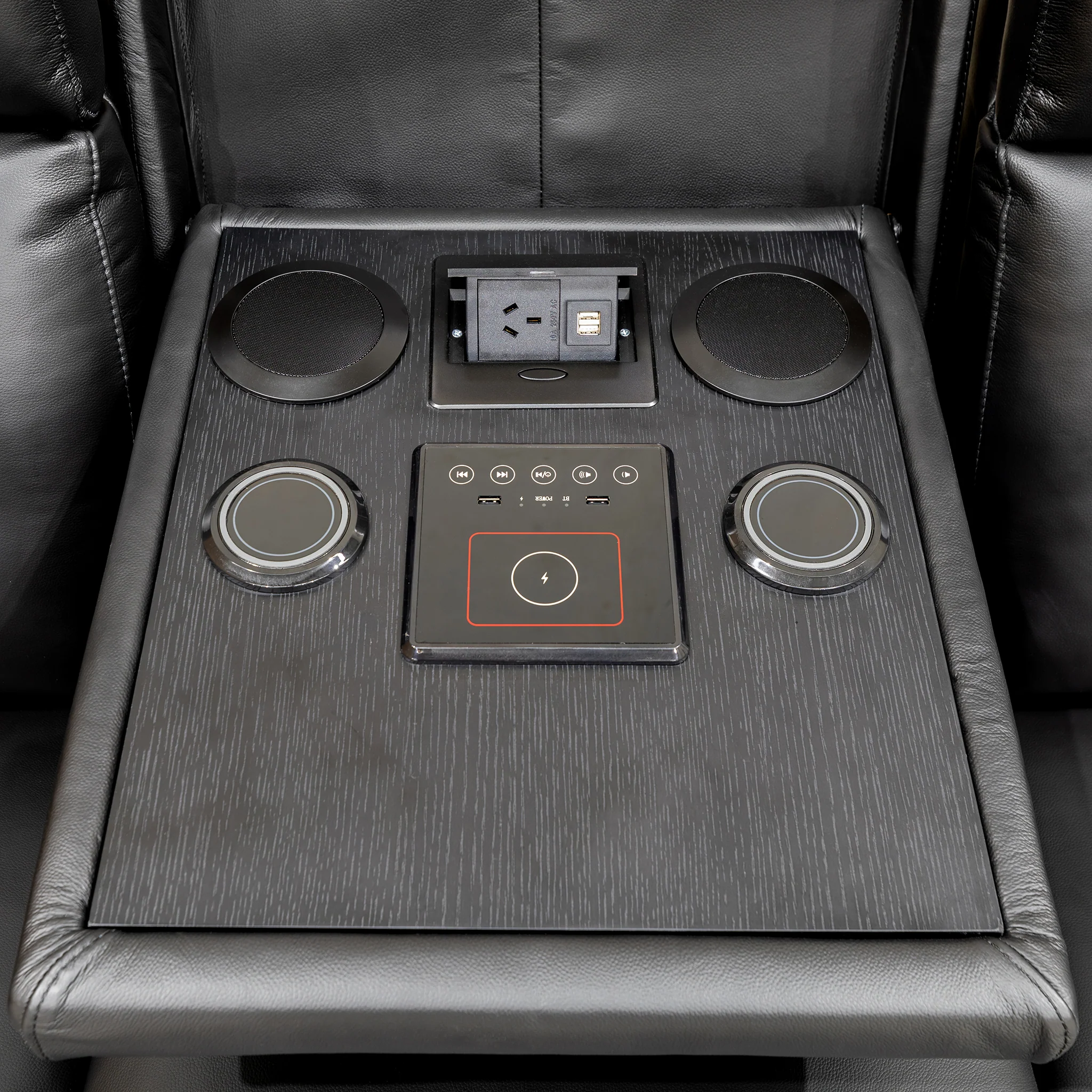 Xanadu Three Seater Dual Motor Electric Recliner Lounge - Black Rhino Suede - Image 16